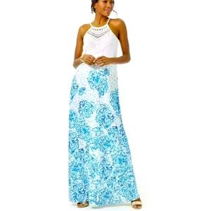 LILLY PULITZER Pearl Soft Maxi Dress KARMA CAMELLIA Resort White Size 14